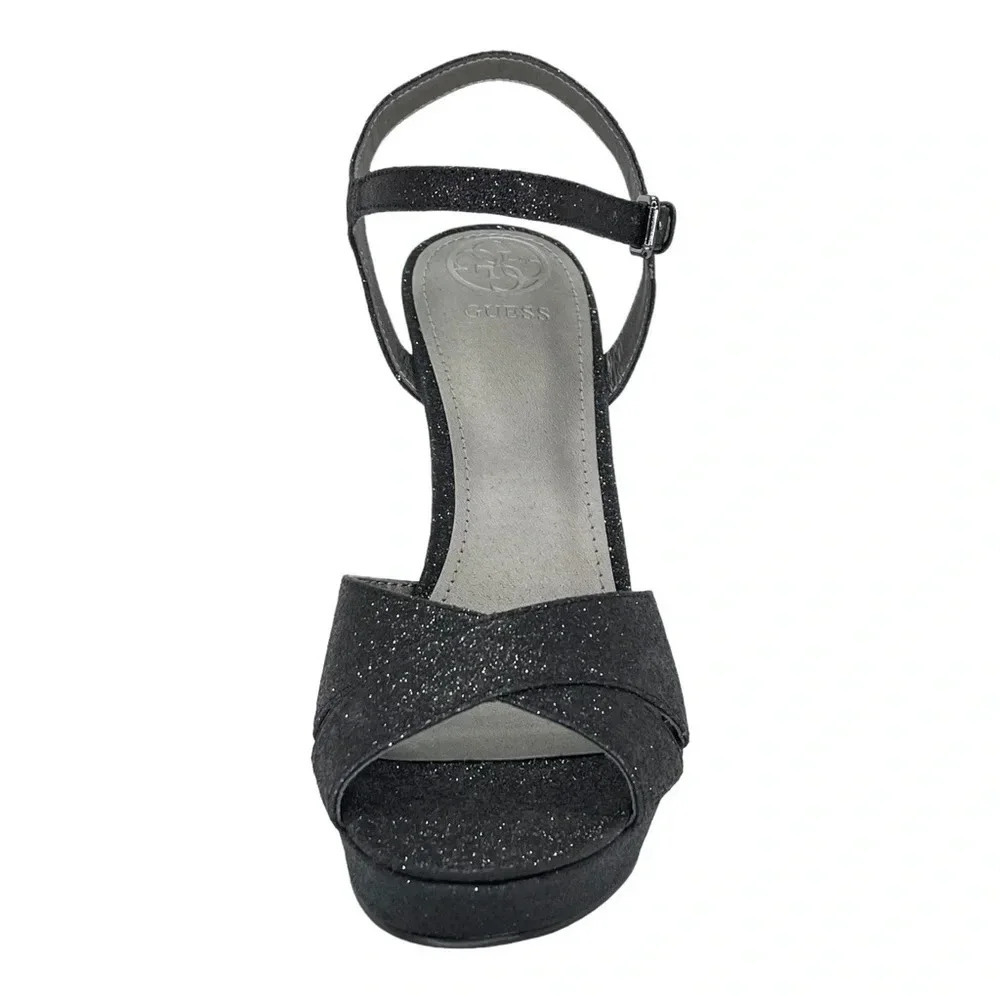 Guess Jordie Black Glitter Metallic Womens Heels Size 7.5M - Picture 4 of 11